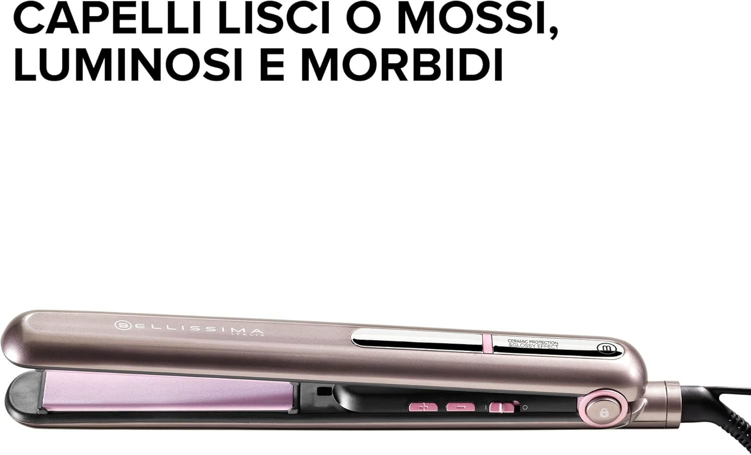 Bellissima Imetec Creativity B9 300 Piastra per Capelli, Styling Liscio o Mosso, Rivestimento in Ceramica, Regolazione Temperatura da 150°C a 230°C, Sistema Riscaldamento Rapido